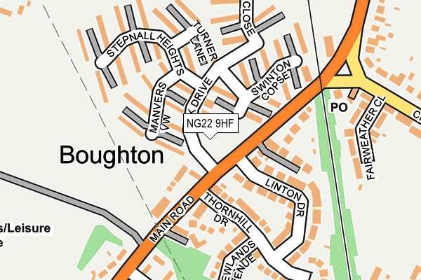 NG22 9HF map - OS OpenMap – Local (Ordnance Survey)