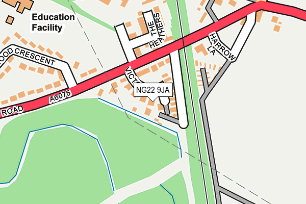 NG22 9JA map - OS OpenMap – Local (Ordnance Survey)