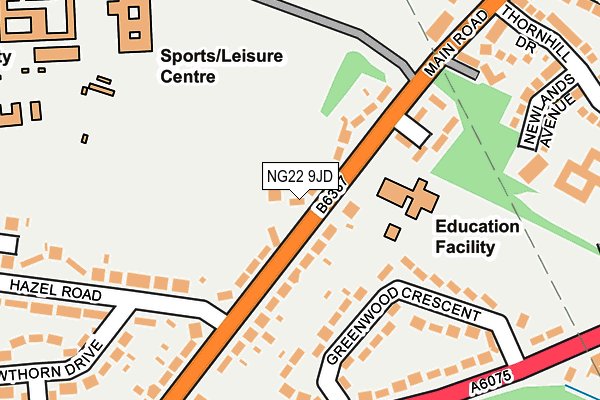 NG22 9JD map - OS OpenMap – Local (Ordnance Survey)