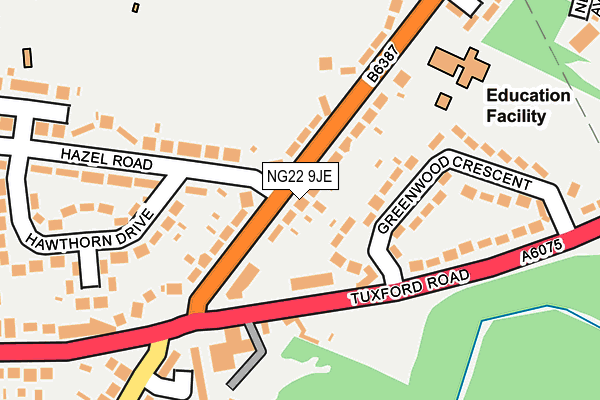 NG22 9JE map - OS OpenMap – Local (Ordnance Survey)