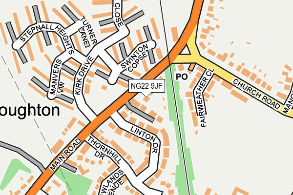 NG22 9JF map - OS OpenMap – Local (Ordnance Survey)