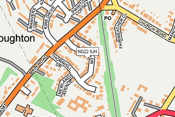 NG22 9JH map - OS OpenMap – Local (Ordnance Survey)