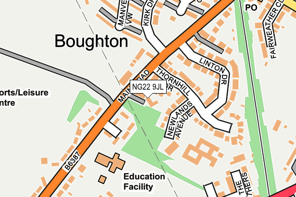 NG22 9JL map - OS OpenMap – Local (Ordnance Survey)