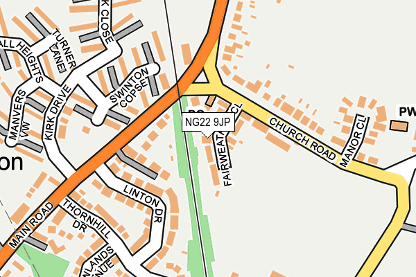 NG22 9JP map - OS OpenMap – Local (Ordnance Survey)