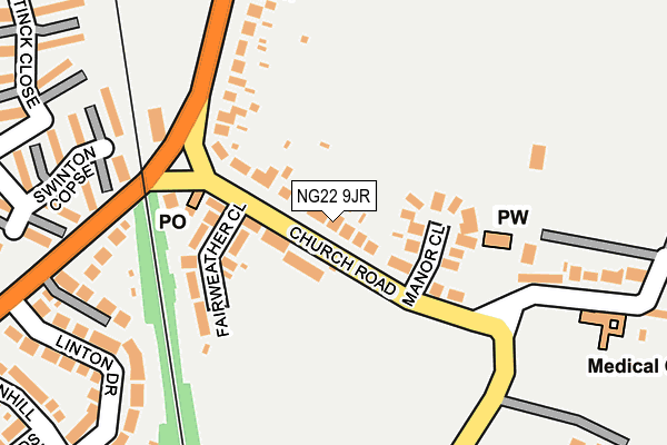 NG22 9JR map - OS OpenMap – Local (Ordnance Survey)