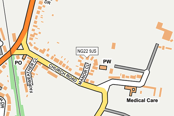 NG22 9JS map - OS OpenMap – Local (Ordnance Survey)