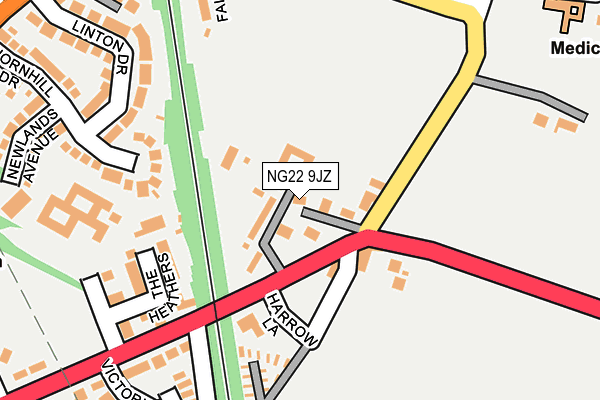 NG22 9JZ map - OS OpenMap – Local (Ordnance Survey)