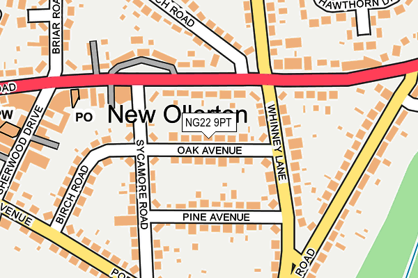 NG22 9PT map - OS OpenMap – Local (Ordnance Survey)