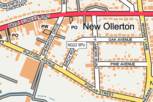 NG22 9PU map - OS OpenMap – Local (Ordnance Survey)