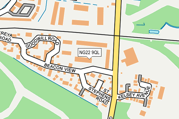 NG22 9QL map - OS OpenMap – Local (Ordnance Survey)
