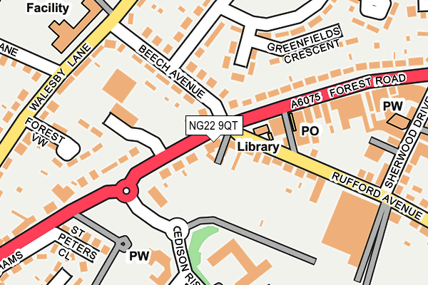 NG22 9QT map - OS OpenMap – Local (Ordnance Survey)