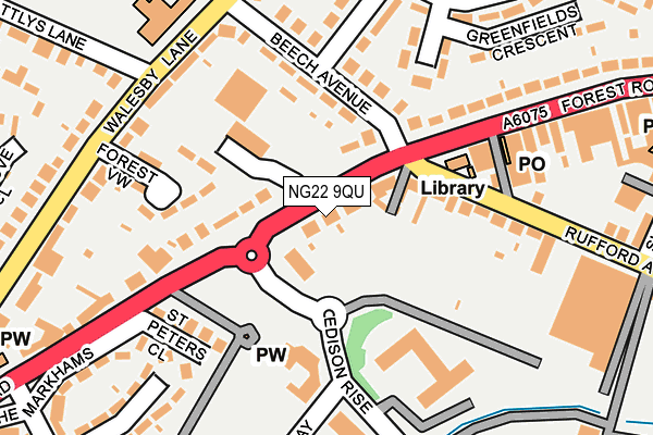 NG22 9QU map - OS OpenMap – Local (Ordnance Survey)