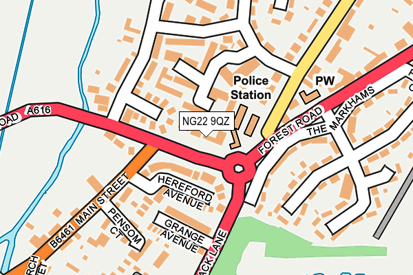 NG22 9QZ map - OS OpenMap – Local (Ordnance Survey)