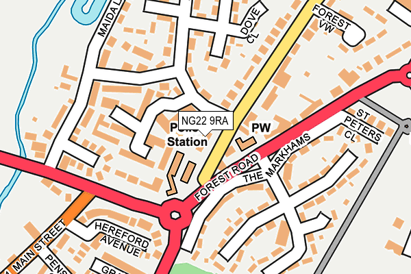 NG22 9RA map - OS OpenMap – Local (Ordnance Survey)