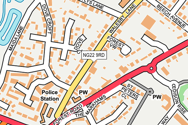 NG22 9RD map - OS OpenMap – Local (Ordnance Survey)