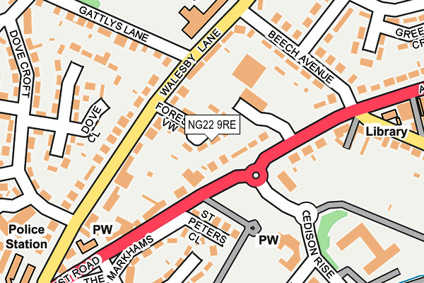 NG22 9RE map - OS OpenMap – Local (Ordnance Survey)