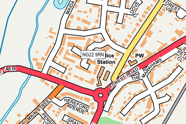 NG22 9RN map - OS OpenMap – Local (Ordnance Survey)