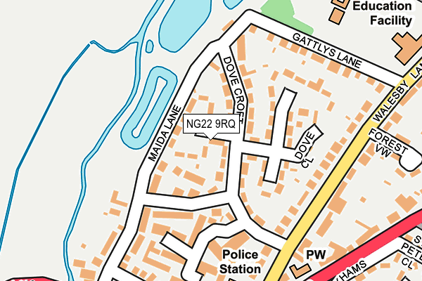 NG22 9RQ map - OS OpenMap – Local (Ordnance Survey)