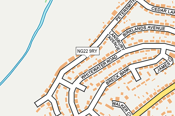 NG22 9RY map - OS OpenMap – Local (Ordnance Survey)