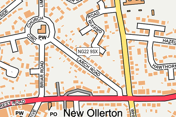 NG22 9SX map - OS OpenMap – Local (Ordnance Survey)