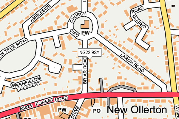 NG22 9SY map - OS OpenMap – Local (Ordnance Survey)
