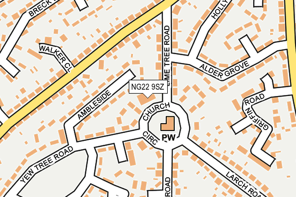 NG22 9SZ map - OS OpenMap – Local (Ordnance Survey)