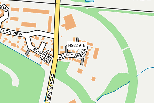 NG22 9TB map - OS OpenMap – Local (Ordnance Survey)