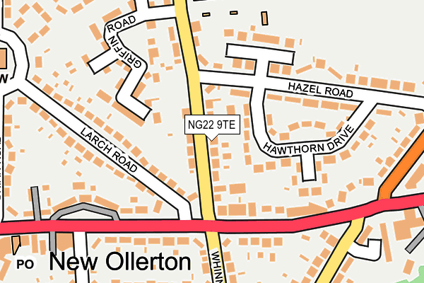 NG22 9TE map - OS OpenMap – Local (Ordnance Survey)