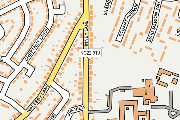 NG22 9TJ map - OS OpenMap – Local (Ordnance Survey)