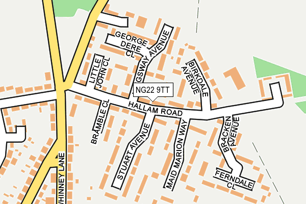 NG22 9TT map - OS OpenMap – Local (Ordnance Survey)