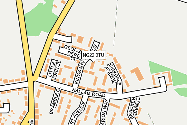 NG22 9TU map - OS OpenMap – Local (Ordnance Survey)