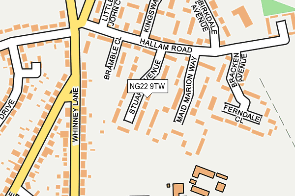 NG22 9TW map - OS OpenMap – Local (Ordnance Survey)