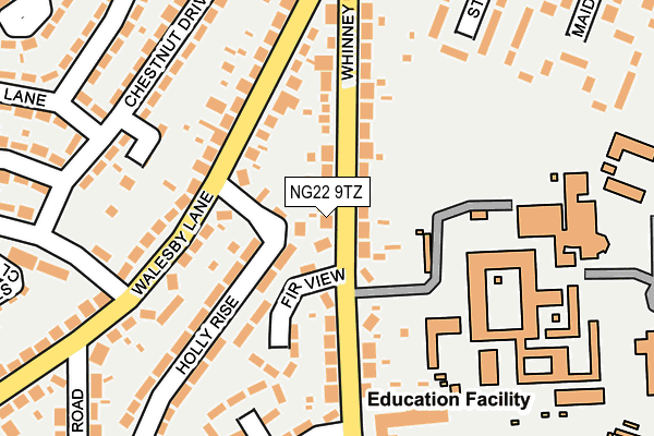 NG22 9TZ map - OS OpenMap – Local (Ordnance Survey)