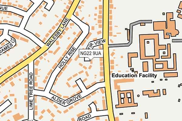 NG22 9UA map - OS OpenMap – Local (Ordnance Survey)