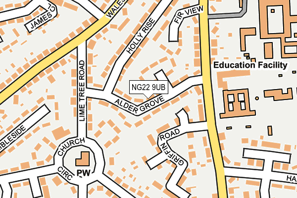 NG22 9UB map - OS OpenMap – Local (Ordnance Survey)