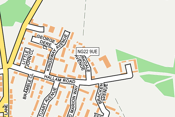 NG22 9UE map - OS OpenMap – Local (Ordnance Survey)