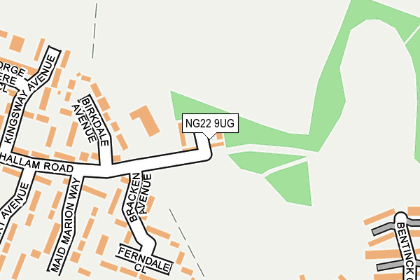 NG22 9UG map - OS OpenMap – Local (Ordnance Survey)