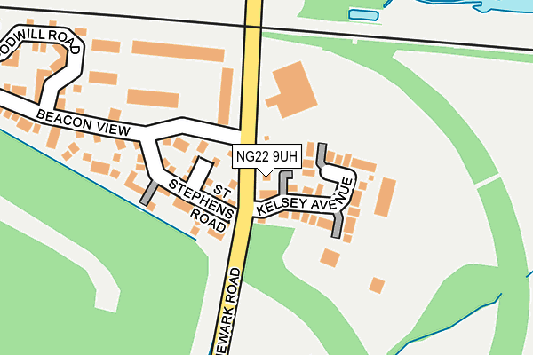 NG22 9UH map - OS OpenMap – Local (Ordnance Survey)