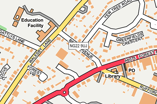 NG22 9UJ map - OS OpenMap – Local (Ordnance Survey)
