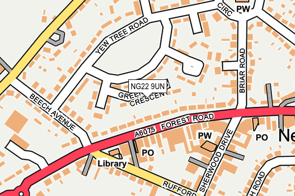 NG22 9UN map - OS OpenMap – Local (Ordnance Survey)