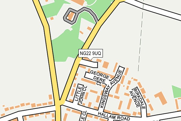 NG22 9UQ map - OS OpenMap – Local (Ordnance Survey)