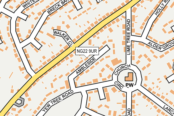 NG22 9UR map - OS OpenMap – Local (Ordnance Survey)