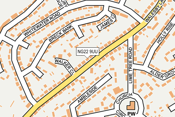 NG22 9UU map - OS OpenMap – Local (Ordnance Survey)
