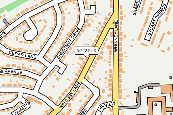 NG22 9UX map - OS OpenMap – Local (Ordnance Survey)
