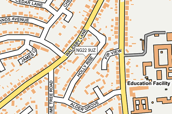 NG22 9UZ map - OS OpenMap – Local (Ordnance Survey)