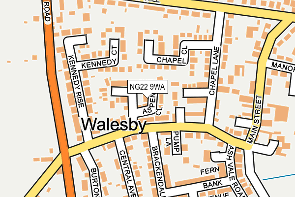 NG22 9WA map - OS OpenMap – Local (Ordnance Survey)