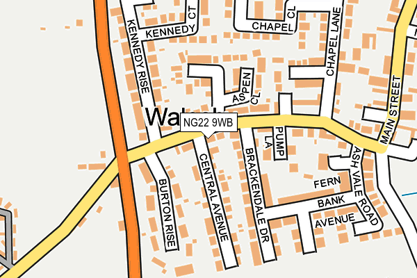 NG22 9WB map - OS OpenMap – Local (Ordnance Survey)