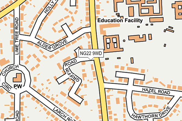 NG22 9WD map - OS OpenMap – Local (Ordnance Survey)