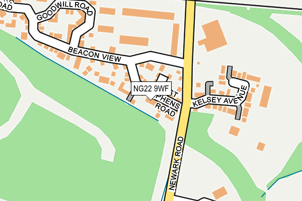 NG22 9WF map - OS OpenMap – Local (Ordnance Survey)