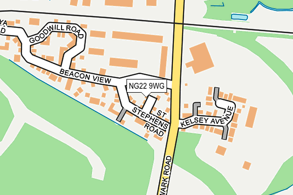 NG22 9WG map - OS OpenMap – Local (Ordnance Survey)